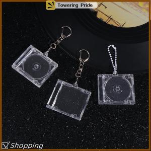 [Towering Pride] Peripheral Commemorative Blank Album Mini CD Case Keychain CD Player Shaped Key Pendant For DIY Backpack Hanging Decoration