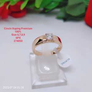 Cincin Xuping Premium Original 100% Perhiasan Aksesoris Lapis Emas Elegant Simpel Mewah