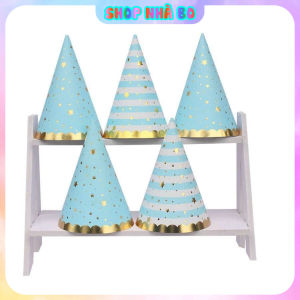 Set 5 Nón Mũ Họa Tiết Ánh Kim Nhà Bo Sang Trọng Phụ Kiện Sinh Nhật Tiệc Tùng Đủ Màu Sắc