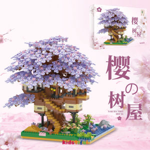 🌸ดอกไม้🏕️ DIY บ้านต้นซากุระ บ้านดอกไม้  ตัวต่อ แบบอย่างสถาปัตยกรรม หลากหลายสไตล์ให้เลือก