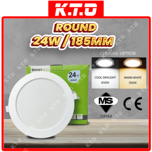 Square / Round Recessed Conceal LED Downlight 15W 24W Warm White Daylight Ceiling Light Sirim Lampu Siling