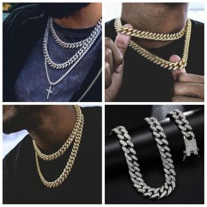 1 PCS Mens Hip Hop Necklace Ice Out Bling Diamond Necklace Link Chain Necklace Jewelry Gifts