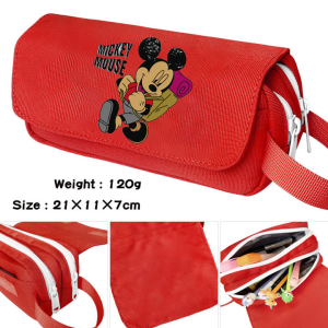 Christmas gifts Disney Anime Zippered Pencil Case Mickey Mouse Anime Portable Clutch Mobile Phone Cosmetic Storage Bag Kawaii Boy Girl Xmas Gift