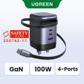 UGREEN 100W GaN Retractable Cable Charger 2xType-C 1xUSB-A for for iPhone 17 16 Pro Max iPhone 17 Pro iPhone 17 Air iPhone 17 Samsung Glaxy S26 S25 Ultra Super Fast Charging 2.0 Model:65587. 
