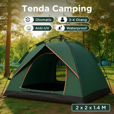 Tenda Camping Otomatis Kapasitas 4 5 Orang Gaya Keluarga