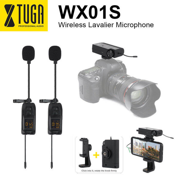 XTUGA WX01 WX01S UHF Wireless Lavalier Microphone System Lapel Mic