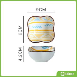 Seasoning Dish Vinegar Dish Soy Sauce Dish Pre-dinner Plate Ceramic Small Plate Bohemian Style