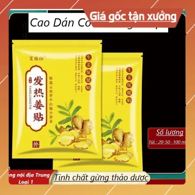 [Hộp 100 Miếng] Cao dán xương khớp Tinh chất Gừng Thảo dược giảm đau - hàng nội Địa trung (thaopham21031962)
