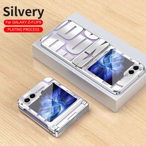 Hard Case PC Transparan Trendy Phone Cover Hard Shell Kompatibel Untuk Samsung Z Flip 5 Z Flip 4 Z Flip 3