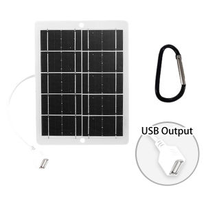 Outdoor Solar Power Bank 3W/6W/10W Portable Solar Panel with Carabiners for Phone Charging and Emergency Use
