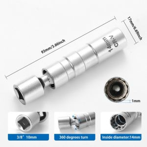14/16mm Spark Plug Socket Wrench Magnetic Car Reparing Tool 12 Angle Spark Plug Removal Tool Thin Wall