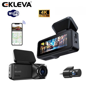 EKLEVA กล้องติดรถยนต์4K ด้านหน้าและด้านหลังกล้องติดรถยนต์กล้องติดรถยนต์กล้องติดกล่องดำการบันทึกภาพในรถกล้องสำหรับรถยนต์ติดรถยนต์ควบคุมแอป Wi-Fi 24ชั่วโมงการควบคุมการจอดรถ