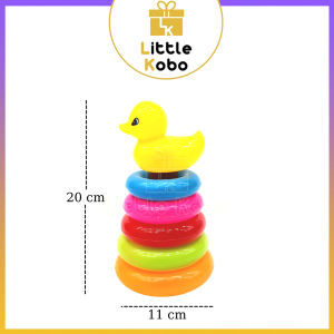 [3 Size] Đồ Chơi Xếp Tháp Vòng Vịt Đại Ném Vòng Bằng Nhựa Túi Lưới Đồ Chơi Trẻ Em Giáo Dục Trí Tuệ - Little Kobo