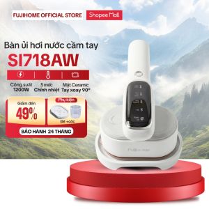 Bàn là hơi nước cầm tay Fujihome SI718AW Nhập Khẩu bàn ủi khô và hơi nước 5 mức điều chỉnh nhiệt là phẳng bảo vệ vải