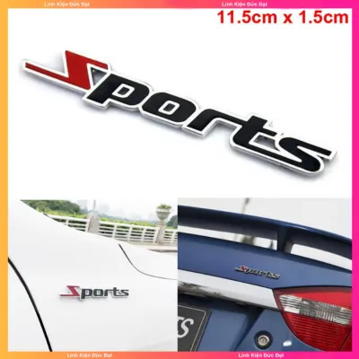 Tem Kim Loại chữ nổi SPORT dán ô tô xe máy