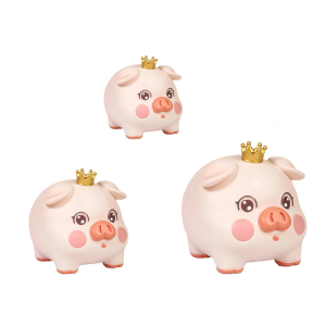 Cartoon Pig Statue Piggy Banks for Kids Fun Way to Save Money and Decorative Ornament Unbreakable Money Saving Jar
