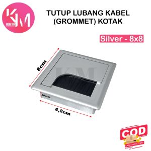 Tutup Lubang Kabel / Grommet Cable Kotak Plastik PVC / Jalur Kabel Meja Kotak