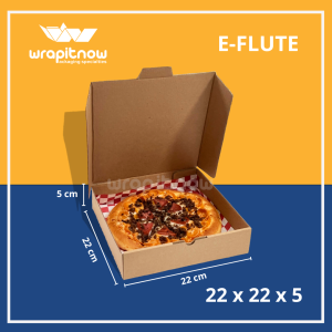 (Isi 20 pcs) Kardus Eflute Die Cut 22x22x5 // eflute dus pizza packing olshop souvenir figura baju hampers mukena pashimna sajadah