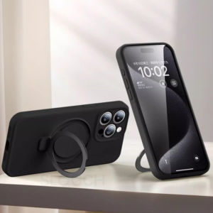 Hidden Magnetic Stand Phone Case For iPhone 17 16 15 14 13 12 11 Pro Max For MagSafe Skin-friendly Silicone Phone Cover For iPhone 17 Air 16 15 14 PLus Max Military Grade Shockproof Protection Casing