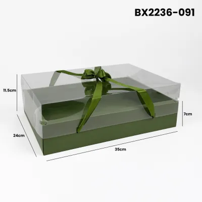 SHIOK Decorative Portable Rectangular Transparent Gift Box For Hari Raya Cake Pastry Decoration Gift BX2236