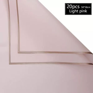 20Pcs Gold Edge Flower Paper Matte Paper Bouquet Wrapper Paper Wedding Flower Single Bag Packaging Paper