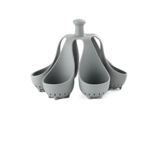 LIANG Silicone Egg Cooker 6 Hole Anti-scald Cooking Egg Storage Rack Egg Steamer Tray Grey Boiled Egg Holder Breakfast