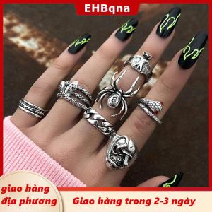 [COD] EHBqna 3PF Ship within 24 hours 7 cái bộ Punk Rắn Nhẫn Cho Phụ Nữ Gothic Spider Người Đàn Ông Đồ Trang Sức Thời Trang Quà Tặng Phụ Kiện