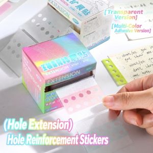 GORGE 126 Sheets Ngọc trai óng ánh Miếng dán gia cố lỗ Thú cưng 5 lỗ loại rời Nhãn gia cố trang Rõ ràng  ra Nhãn mở rộng lỗ cho giấy rời Sổ kế hoạch