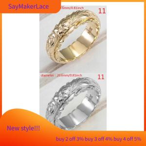 READY STOCK✨ Exquisite Womens 14k Ring Hang Engraved Flower Ring Anniversary Gifts