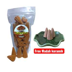 wadah plus dupa kerucut aromaterapi bukhur krucut wangi pengharum ruangan bakhoor oud kasturi