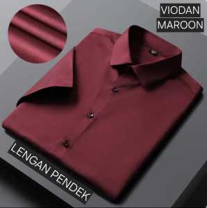 Kemeja viodan Kemeja Polos Putih Premium Lengan Pendek Slim Fit