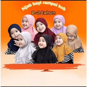 Kerudung anak perempuan Bergo rempel kcb Jersey premium Usia 0-3 tahun Jilbab instan Bayi anak balita