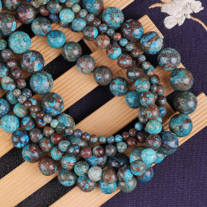 Natural Stone Sea Serpentine Round Loose Beads for DIY Jewelry Bead Bracelet 4/6/8/10/12mm