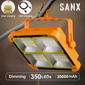 SANX 300W Solar Flood Light LED 4 Light Modes Rechargeable Waterproof Spotlight Searchlight Outdoor Work Light