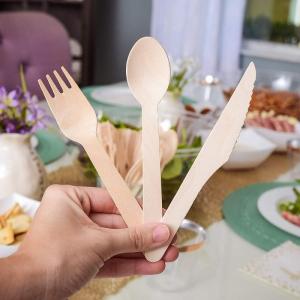 Sendok Makan Kayu isi 100 PCS | Garpu Makan Kayu Gase Kayu Spork Sendok Kayu Pisau Kayu | Sendok Dessert | Garpu Kayu