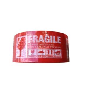 Fragile tape High Quality Red 48mm*100m fragile packaging type with broken glass logo