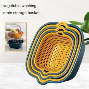 6 Pcs Multifunctional Drain Storage Basket Drain Basket Fruit Vegetable Double Layer Washing Baskets