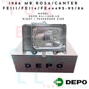 DEPO-214-1105R-L-LD 1986 MITSUBISHI ROSA/CANTER FE111/FE114/FE44492-95/86- HEAD LAMP UNIT
