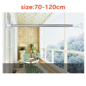 Adjustable telescopic clothes drying rod non perforated telescopic hanging shower curtain rod convenient curtain rod