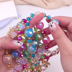 Mobile Strap Phone Chain For Women Colorful Beaded Chain Phone Pendant Charm Anti-Lost Lanyard Wristband