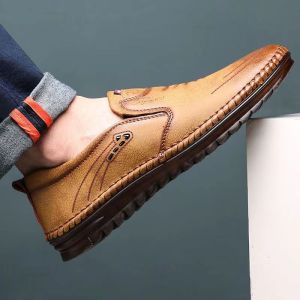 หนังแท้พื้นนุ่ม รองเท้าหนังผู้ชาย รองเท้าแตะ Loafers รุ่นพื้นนุ่ม