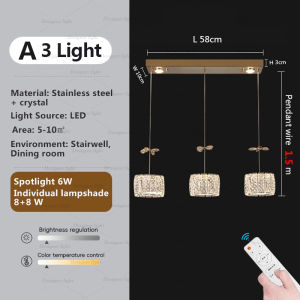 New restaurant lamp bedroom decorative chandeliers room light high ceiling crystal chandelier 22