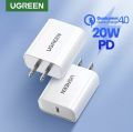 Cốc Sạc Nhanh UGREEN 1 Cổng USB Type C Hỗ trợ PD QC 4.0 3.0 Tối Đa 20W Dùng Cho ip12/ip11/XS Max/XS/ip8+ và Android.