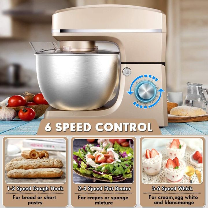 Stand Mixer 6Speed Milk Frother Doughing Kneading Stir 1500W Electric
