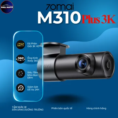 Camera hành trình 70mai M310 Plus 3K - bản quốc tế chính hãng độ nét 3K sắc nét nhỏ gọn có thể điều chỉnh xoay 360 độ