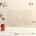 VINTLOOK Túi nhựa PVC trong suốt có quai xách dành cho quà tặng, đồ ăn nhẹ và đồ uống - Có thể in logo tùy chỉnh. 