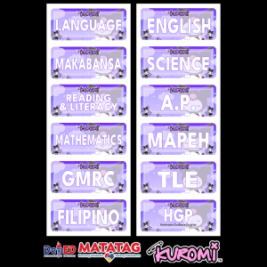 School Subject Sticker Label Easy Peel 12pcs Set MATATAG CURRICULUM