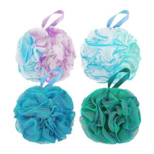 4 Pcs Bath Sponges Shower Loofah Balls Gradient Foaming Shower Sponges Easy to Use for Women and Men