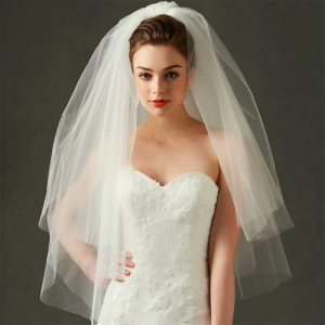 Tulle Wedding Dress Veils Fluffy Mesh White Multi Layer Bridal Hair Veil Comb Br