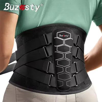 Buzesty nẹp lưng cho giảm đau lưng dưới với hệ thống ròng rọc đai đeo hỗ trợ thắt lưng cho nam giới và phụ nữ với đệm thắt lưng thiết kế tiện dụng cho đau thần kinh tọa thoát vị đĩa đệm vẹo cột sống